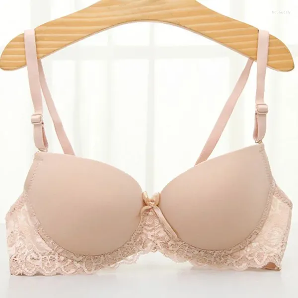 BRAS A B Petite taille de poitrine Femmes Soutien-gorge Coupe fine Moule Coton doux Brassière Creux Sous-vêtements en dentelle Sexy 34 36 38