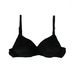 Soutien-gorge B Cup Soie Satin Soutien-gorge sans fil Push Up Respirant Séchage rapide Éponge fine rembourrée