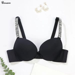 Sujetadores Beauwear Carta en correas Color puro para niñas B C Copa Push Up Sujetador con almohadilla gruesa Sujetador invisible sin costuras liso 763 231118