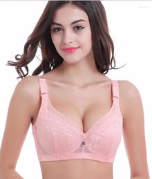 Soutien-gorge marque sexy dames grande taille 3/4 tasse sans doublure dentelle push up soutien-gorge profond v femmes sous-vêtements lingerie grand c d plus