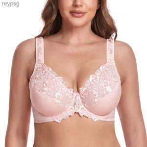 Beha's 2023 Nieuwe damesbeha's Grote maten kanten beha Grote cup Minimizer beha Niet-gewatteerde beugel Lingerie Ondergoed Top B C D E F G H Cup YQ240203