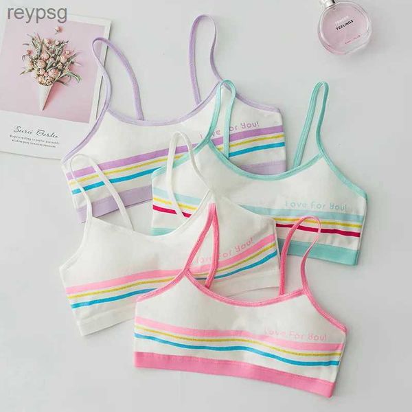 Sujetadores Sujetadores 3 unids Niños Cuidado de los senos Color sólido Chica Sujetador Adolescente Ropa interior joven Niños Niñas Cultivo Chaleco desmontable Pubertad Tube Top YQ240203