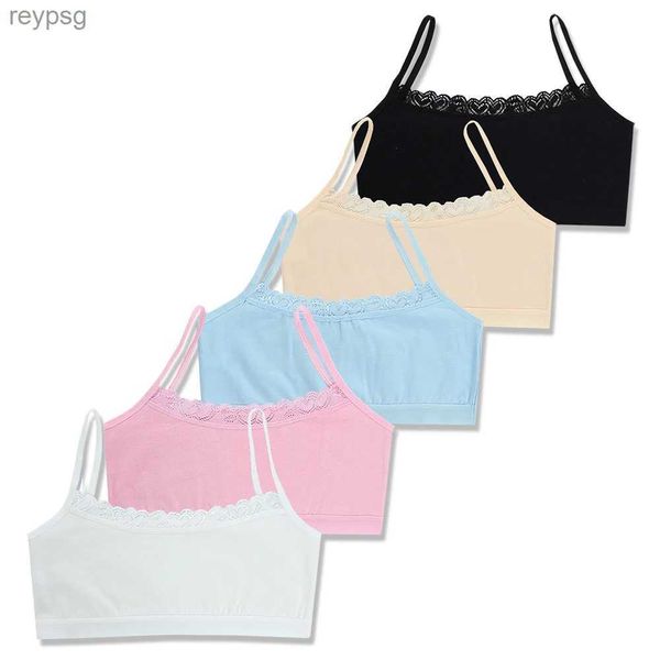 Bras Soutiens-gorge 4 pièces/lot soins du sein pour enfants fille soutien-gorge 8-14 ans Hipster coton adolescents sous-vêtements adolescents été enfants dentelle gilet YQ240203