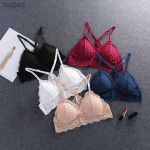 Soutiens-gorge Soutien-gorge sans fil pour femmes, Lingerie BH, Bralette Sexy, Push Up, grande taille, bretelles en Y, dos nu, dentelle, grande taille YQ240203