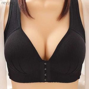 BH's Bh's Grote maat Knop aan de voorkant Sexy ondergoed Dames zonder stalen ring Push-up bh Middelbare leeftijd Ouderen Dame Brasserie voor dames Mujer YQ240203