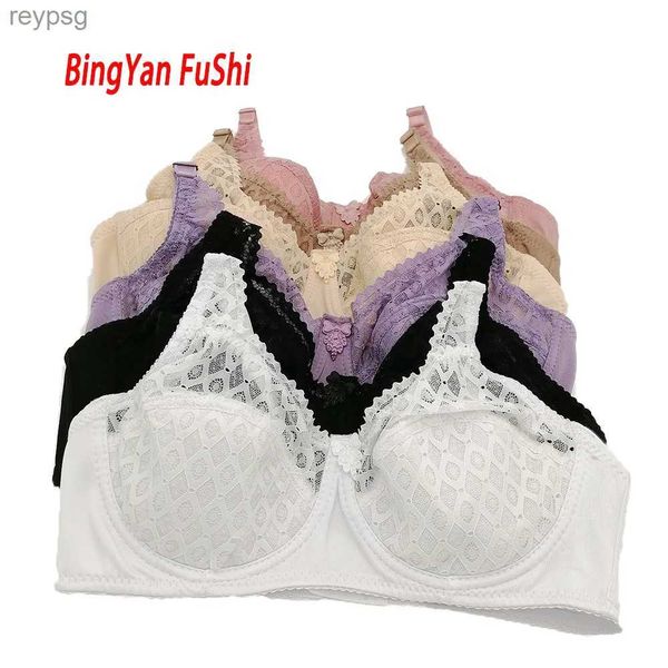 Bras Soutiens-gorge maman femmes Sexy dentelle soutien-gorge à armatures rassembler ajustement Lingerie coton Push Up soutiens-gorge sous-vêtements grand B C D E tasse grande taille 34-46 C18 YQ240203