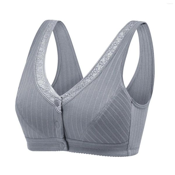 Soutien-gorge Lingerie respirante pour femmes, sans anneau en acier, fermeture frontale, sans couture, sans doublure, pour gros buste, vêtements pour dames