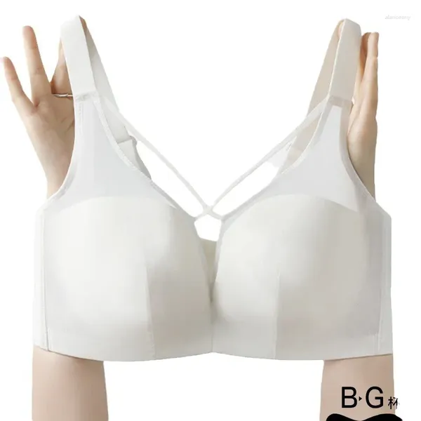 Soutien-gorge C D E F G Lingerie sexy Coupe complète froncée bâton sur soutien-gorge brassière Femme grande taille sans fil pour femmes Brasier Mujer