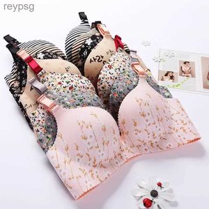 Bras Childrens Vinger Handschoenen Vrouwen Bloemenprint Naadloze Beha Sexy Lingerie Bloemen Push Up Bh Een Stuk Ondergoed YQ240203