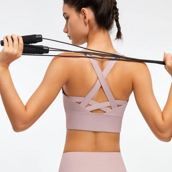 Bras Cross Back Sport Bras pour femmes Yoga Underwear Gym Fitness Top Top Classic Tocoproof Yoga Bra avec poitrine de poitrine
