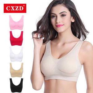 Bras Cxzd Hot Women Snel droge gevoerde sport Bra Draadfree Fitness Top Seamless Sport Brassiere Push Up training Running ondergoed P230417