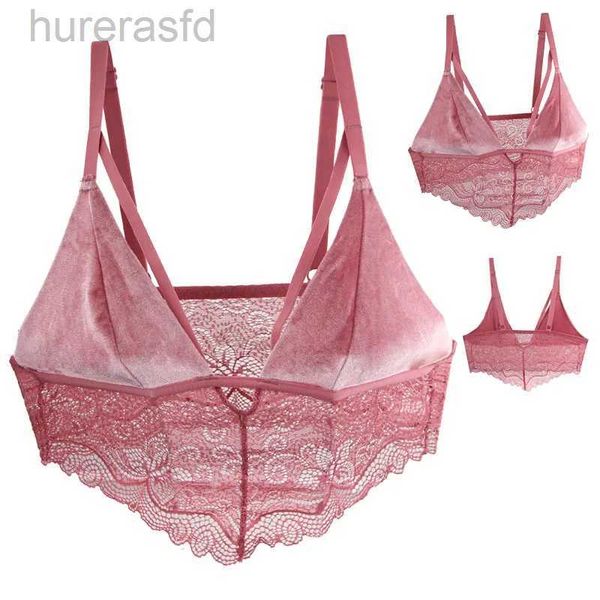 Bras Dainafang Girls Bablé sans se courir de soutien-gorge Velvet Lace Sexy Female Lingerie S M L Sous-vêtements roses pour les femmes 240410