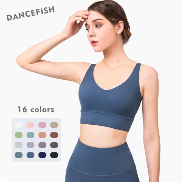 Bras Disonfish Classical Sport Top Chic Deep V Neck U Back Sales Hot Ventes activewear Fitness Training Femme Yoga Bra