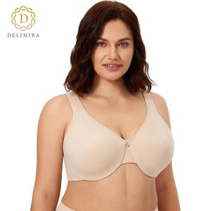 Bras Delimira Soutien-gorge minimiseur lisse à armatures sans couture pour femmes, grande taille D DD E F 231102