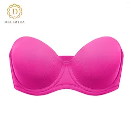 BH's DELIMIRA dames beugelcontour-beha met volledige dekking, meerwegs strapless bh, grote maat D DD E F