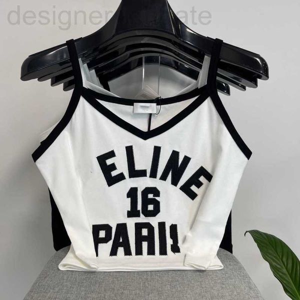 Bras Designer 2022 Summer Women's Wear le même Camisole Lettres contrastées noires et blanches brodées Bretelles élastiques ZRIS