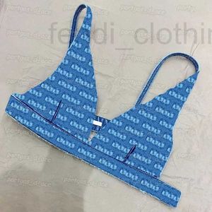 Soutiens-gorge Designer Womens Denim Bra Tops Full Letters Sling Tanks sans manches Sexy Fashion Holiday Street Style JKCY