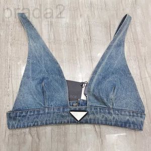 BRAS Designer Dames Denim BH Tops Sexy Sling Mouwess Tanks Cool Fashion Holiday Street Style 7p67