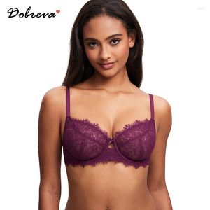 Bras Dobreva Femme's Minimier Bra Sexy Transparent Full Coverage Lace Voir à travers Plus Taille