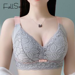 Sujetador de encaje FallSweet, Bralette Sexy de talla grande para mujer, ropa interior fina de realce, lencería inalámbrica, sujetador femenino sin costuras 220902