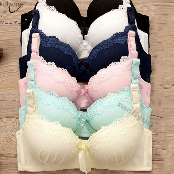 Bras Moda adolescente Push Up Bra acolchado encaje Bralette arco alambre libre sujetador ropa interior sexy lencería BH YQ240203