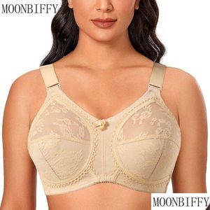 Beha's voor dames Grote Minimizer Grote maat kanten beha Ongevoerd Fl Cup Dunne draadloze aangepaste bandjes Soutien Gorge Droplevering Kleding Unde Dhozy