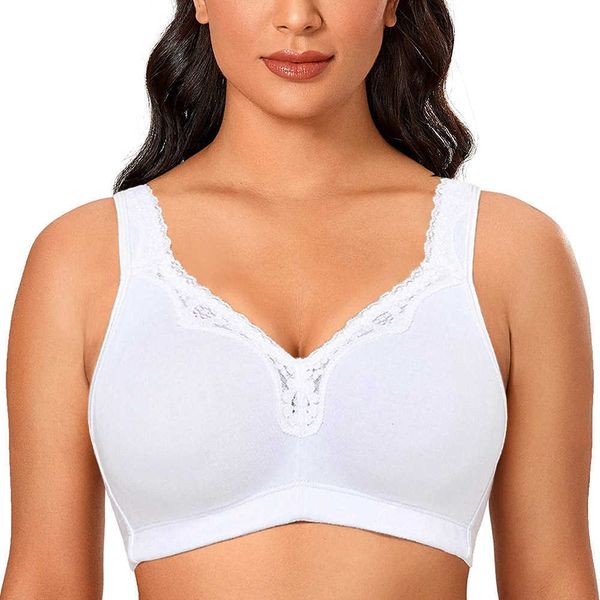 Reggiseni Filato libero plus size reggiseno in cotone senza ferretto coppa morbida femminile biancheria intima per dormire reggiseno minimizzatore copertura completa c d e f g h i P230512