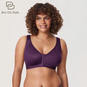 Beha voorste sluiting achterste ondersteuning houding volledige dekking voor vrouwen draadfree plus size unfined Underwear 34-40 b c d dd