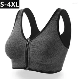 Soutien-gorge de sport à fermeture éclair avant, sous-vêtements absorbants, sans anneau en acier, course à pied, Yoga, Fitness, vêtements de sport pour femmes