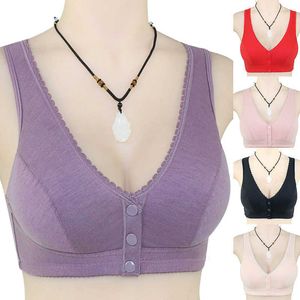 Bras Volledige katoenen bh's voorsluiting Vest Brassiere Soft Intimate Women Underwear Vrouw Intimates Plus size beha's voor vrouwen brede riem P230417