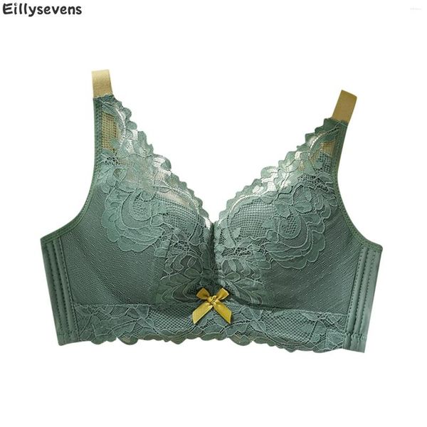 Bras Sous-vêtements à tasse complète pour les femmes en dentelle mince en dentelle mince lingerie push-up côté seins de linceria sans câble avancé