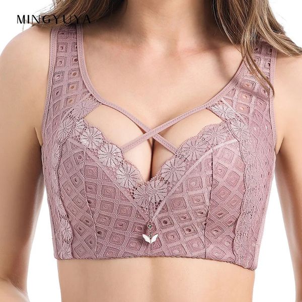 Soutien-gorge Fullcup avec gros seins sans rebords, sous-vêtements fins et de grande taille pour femmes, froncés pour éviter l'affaissement, sexy 231129