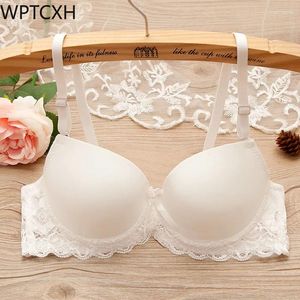 Bras Girls Fashion Pechos Reúnen Estudiantes Color Sólido Encaje Underwire Ladies Bra Young Japanese Women's Ropa interior