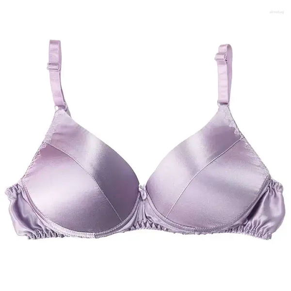 Soutien-gorge de bonne qualité, soutien-gorge en soie respirant et abordable, fin, sans anneaux en acier, à l'intérieur et à l'extérieur du bonnet B de mûrier