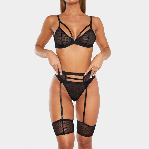 Soutiens-gorge haut de gamme Sexy Porno Lingerie Vis haut transparent intimes Push Up dentelle soutien-gorge modélisation sangle contrôle culotte préférée