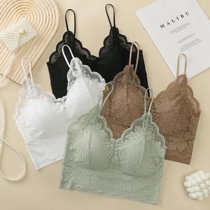 Soutien-gorge en dentelle sexy pour femmes, soutien-gorge sans fil, rembourré, push-up, brassière douce, dos nu, sous-vêtements tendances