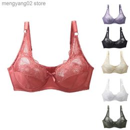 Bras Dames Sexy BCDE Cup Underwear Mesh See-through Plus Size Bra Blay Wit Beige Red Mint Groen Purple Women Lingerie T230522