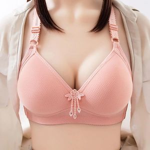 Bras Gran tamaño Gahter Push Up Lingerie Bray Breathbale Sin anillo de acero Brascal