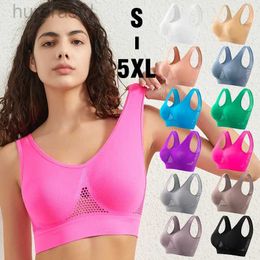 Bras M-5xl Bras sans couture pour les femmes Push Up Hollow Breathable Sports Bra Femme UNDRE NO PADS COMPROP GRIPLES SEXY LINGERIE BRASSIERE 240410