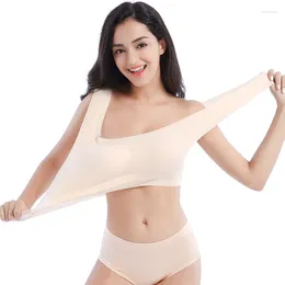 BRAS Nessayoo Femmes Soutien-gorge sans couture Push Pad Maternité Allaitement M-6XL Plus Taille Sommeil Bretelles ajustées Noir Nude Crop Top Rembourré