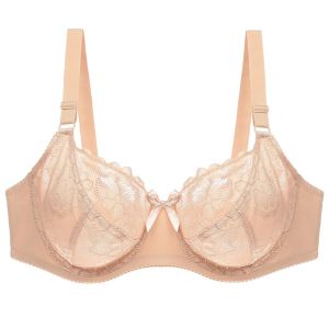 Bras New Big Breasted Bra Women's Sexy Translucle Lingerie Sexe Underwire Lace Bras Underwear Underwear plus taille BRALETTE BH