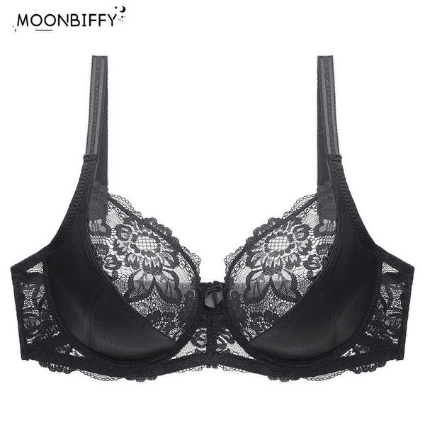 Bras Nouvelle dentelle Perspective soutien-gorge femmes Lingerie sexy à armatures broderie florale Bralette grande taille C D E 80 85 90 95 100 105 P230417