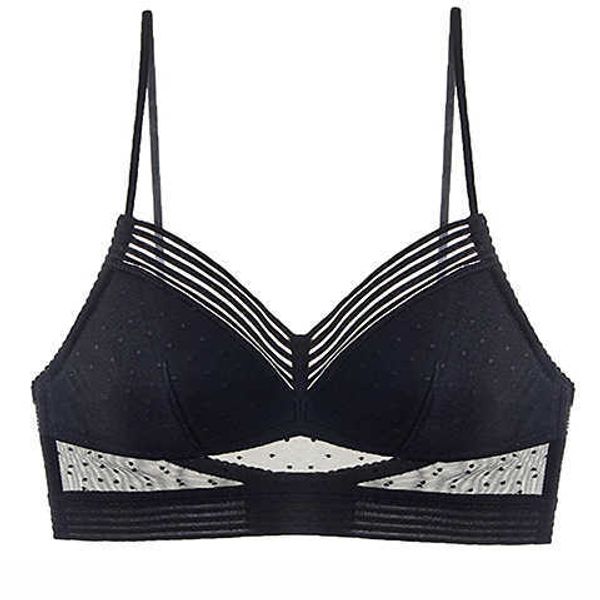 Bras Nouveau Sexy bas dos Bralette dames U-dos nu Invisible dentelle soutien-gorge à pois maille Ultra mince sous-vêtements femmes Lingerie débardeur soutiens-gorge P230417