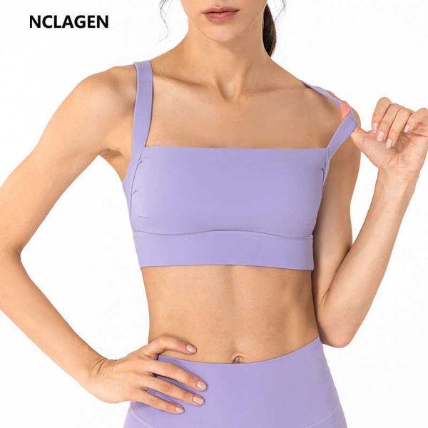 Sujetadores Sujetador deportivo acolchado Soporte alto Cuello cuadrado Amortiguador Espalda abierta Ropa interior Chaleco para correr para mujer Gimnasio Gimnasio Crop Tank Top J230529