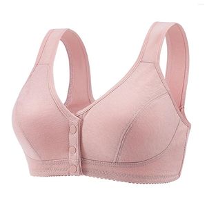 Soutien-gorge grande taille sans couture pour femmes, sans anneau en acier, fermeture frontale, couleur unie, grand buste, brassière une épaule pour femmes