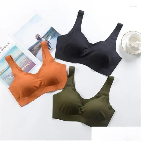 Soutien-gorge Push Lingerie Up Bralette Top Sous-vêtements Gilet de glace Gorge Rembourré Soutien Femmes Soie Femme Sans Soudure Sommeil Brasier Soutien-Gorge Drop Livraison Otjnq