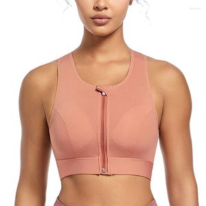 Bras Push Up Sports For Women 2024 Ademend Mesh High Support Training Tops Gevotte Yoga Athletic Zip No Underdis