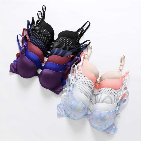 Soutiens-gorge Push up Sous-vêtements pour femmes Soutien-gorge à boutons avant pour femmes Soutien-gorge de sport sexy Lingerie sans couture Haut pour femme ABC Taille de bonnet 70-85 P230417