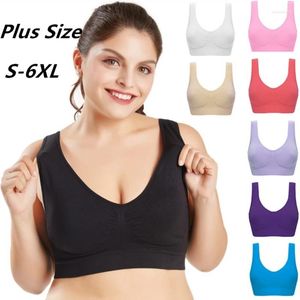 BRAS S-6XL Femmes Sports Soutien-gorge Fitness Running Vest Gym Entraînement Sous-vêtements Rembourré Crop Tops Femme Plus Taille Sommeil Brassiere Push Up