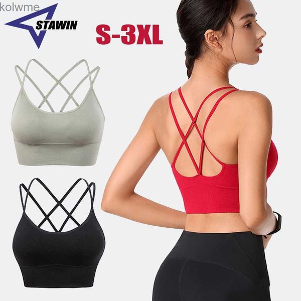 Sujetadores S-XXXL Top de nailon para mujer, Top Sexy para mujer, ropa interior transpirable para mujer, Fitness cruzado, Yoga, deportes, ropa deportiva para gimnasio, chaleco para mujer YQ240203